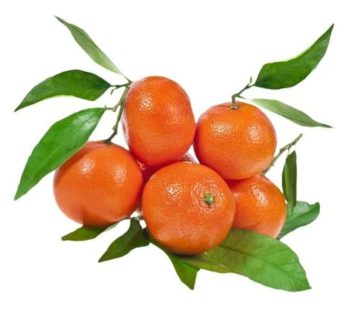 Clementines with leaves