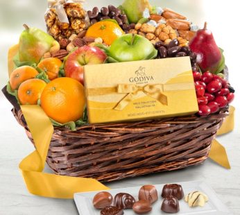 Exclusive Godiva, Fruit, & Sweets Gift Basket