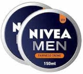 NIVEA MEN Fairness Creme, Face, Body & Hands, Fair & Even Skin Tone, Tin, 2x150ml