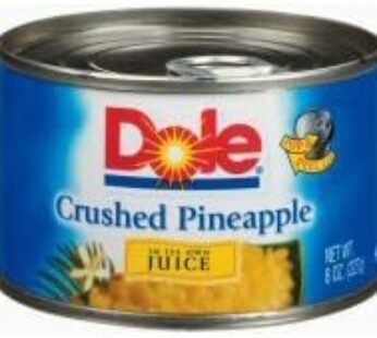 Dole, Pineapple Crushed in 100% Pineapple Juice, 8oz Can (Pack of 8)