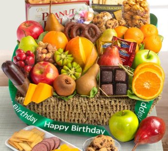 Happy Birthday Fruit & Sweets Gift Basket