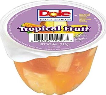 Dole Fruit Bowls Tropical Fruit in Juice, Gluten Free Healthy Snack, 4 oz, 36 Total Cups