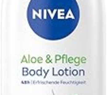 NIVEA Aloe & Care Body Lotion (400 ml), Care for Dry Skin with Deep Care Serum and Aloe Vera, 3 in 1