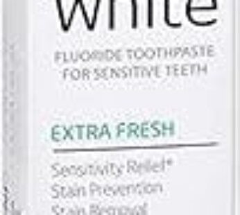 Sensodyne True White Fluoride Toothpaste For Sensitive Teeth Extra Fresh Flavor – 3 oz, Pack of 6