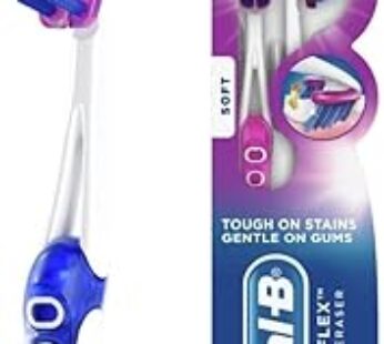 Oral-B 3D White Luxe Stain Eraser Toothbrushes, Soft, 2 Count