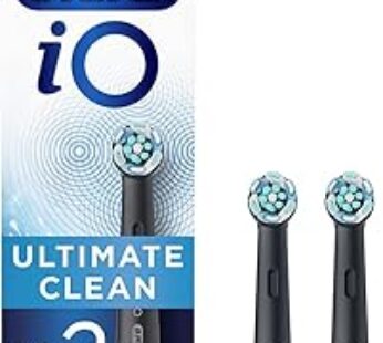 Oral-B Io Rb Cb-2 Ultimate Clean Replacement Brush Heads Refill For Electric Rechargeable, Black, Pack Of 2 Count