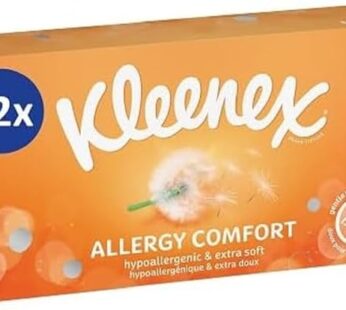 Allergy Comfort Tissue Box – 12 Boxes of 56 Tissues – 3 Ply Hypoallergenic – Bulk Pack