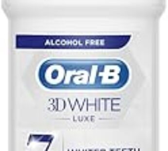 Oral-B 3D White Luxe Perfection Alcohol Free Mouthwash, Clean Mint Flavour, 500 ml