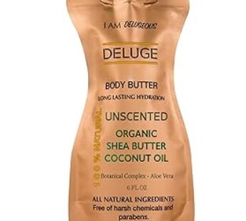 DELUGE – UNSCENTED BODY BUTTER, with Organic Shea Butter, Coconut Oil, Aloe Vera and Vitamin E