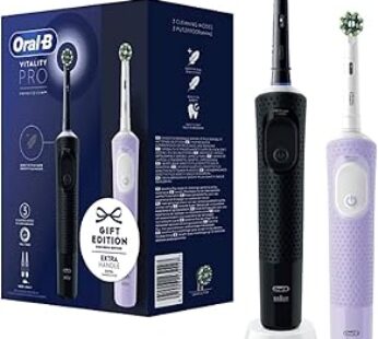 Oral-B Vitality Pro Electric Toothbrush, Double Pack with 2 Replacement Brushes, 3 Cleaning Modes for Dental Care, Gift fo…