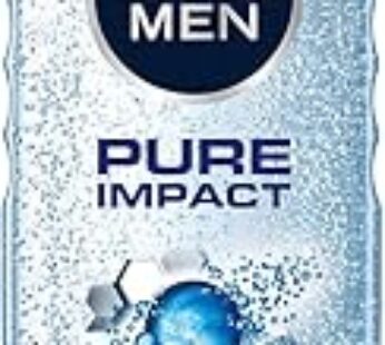 NIVEA MEN Hair, Face & Body Wash, Pure Impact Shower Gel, 500ml