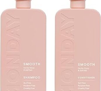 MONDAY HAIRCARE Smooth 30oz Twin Pack Bathroom Set (1 x Shampoo + 1 x Conditioner) Amazon Exclusive