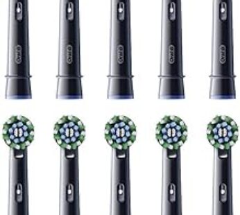 Oral-B Pro Cross Action Electric Toothbrush Head, X-Shape and Angled Bristles for Deeper Plaque Removal, Pack of 10 Toothb…