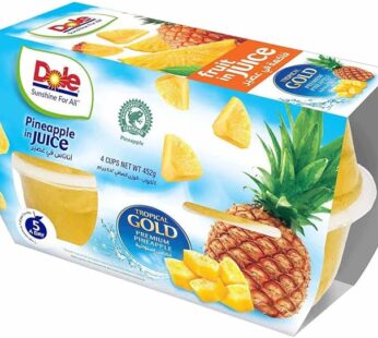 DOLE Fruit In Juice, Tropical Gold Premium Pineapple, 4 x 113 gm