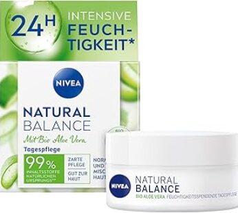 NIVEA Natural Balance Moisturising Day Cream (50 ml), Moisturising Cream with Organic Aloe Vera, Joj