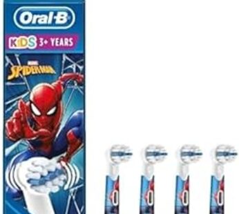 Oral-B Pro Kids Electric Toothbrush Head, With Spiderman Characters, Extra Soft Bristles, For Ages 3+, Pack of 4 Toothbrus…