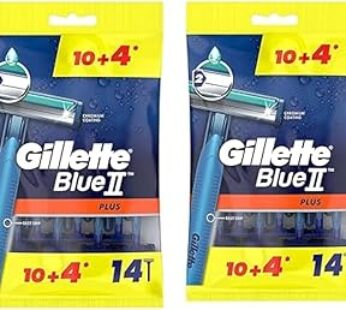 Gillette Blue II Plus Men’s Disposable Razors, 14 Count ( Pack Of 2 )