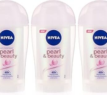 NIVEA Pearl & Beauty, Antiperspirant for Women, Pearl Extracts, Stick 40 ml, Pack of 3