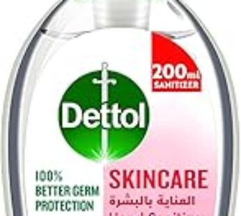 Dettol skincare hand sanitizer for 100% better germ protection & personal hygiene, 200ml