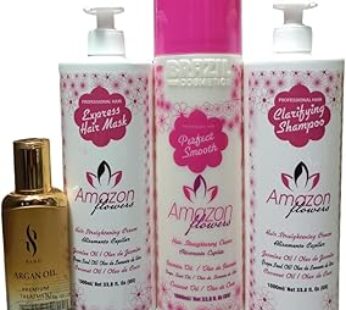 Amazon Flowers Protein for All Hair Types (Amzon protein 1000ml +shampoo 1000ml +conditioner 1000ml)