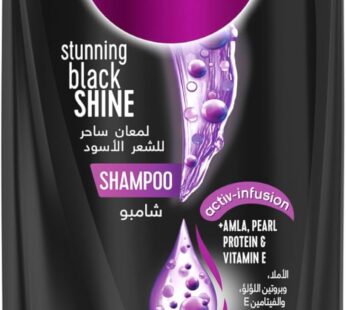 SUNSILK Shampoo, for long-lasting black hair, Black Shine, With Amla, Pearl Protein & Vitamin E, 400