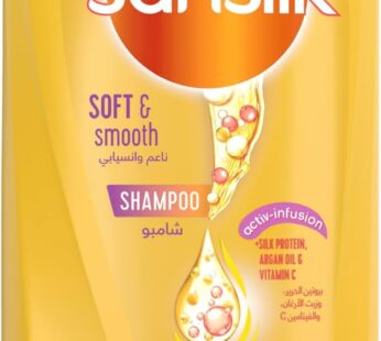 SUNSILK Shampoo, For Soft & Smooth Hair, Soft & Smooth, With Silk Protein, Argan Oil & Vitamin C, 70