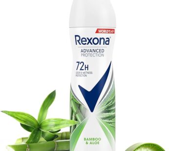 Rexona Women Antiperspirant Deodorant Spray, 72 Hour Sweat and odor protection*, Bamboo and Aloe, wi