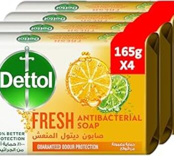 Dettol Fresh Anti-Bacterial Bathing Soap Bar, Citrus & Orange Blossom Fragrance, 165G – Pack Of 4