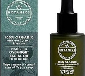 Botanics Organic 100% with Rosehip and Lavender Restoring Overnight Facial Oil (25ml)