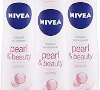 Nivea Longlasting 48 Hours Freshness Body Spray – Pearl & Beauty, 3 Packs x 150 ML / 5.07 Fl. Oz