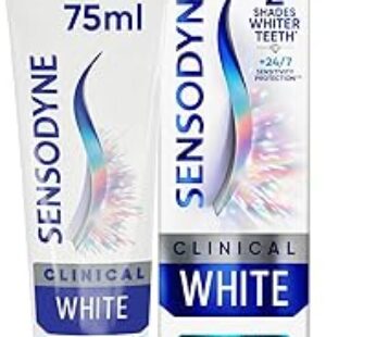 Sensodyne Clinical White Sensitive Teeth Whitening Toothpaste, Enamel Strengthening, Mint, 75ml