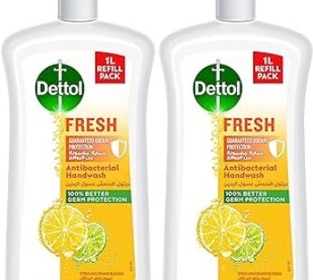 Dettol Fresh Hand Wash Liquid Soap Refill, Citrus & Orange Blossom, 1L, Pack Of 2