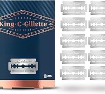 King C. Gillette Safety Double Edge Razor Blades, Stainless Steel with Anti-Friction Coating for Mor