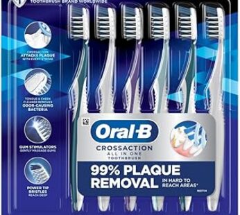 Oral-B CrossAction All In One Soft Toothbrushes, Deep Plaque Removal, 6 Count