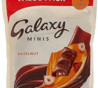 Galaxy Chocolate Minis Hazelnut Mini Chocolate Bars, Share Moments of Chocolate Pleasure with a Smooth and Silky Galaxy Chocolate Infused with Pieces of Hazelnut, 19 Bars x 237.5g