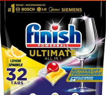 Finish Powerball Ultimate All in 1, Dishwasher Detergent Tablets for Ultimate Clean & Diamond Shine,