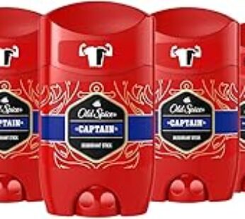 Old Spice Captain Deodorant Stick For Men, 6 x 50 ml