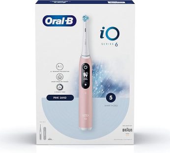 Oral-B iO6 Electric Rechargeable Toothbrush, 1 Pink handle with Revolutionary iO Technology, 5 modes