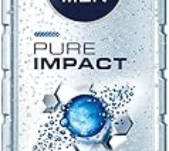 NIVEA MEN Pure Impact 3in1 Shower Gel, Cleans Body, Face and Hair, with Purifying Particles, Deep Cl