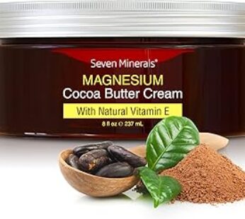 Seven Minerals NEW Magnesium Cream for Pain Calm, Leg Cramps, Sleep & Muscle Soreness. With Moisturi