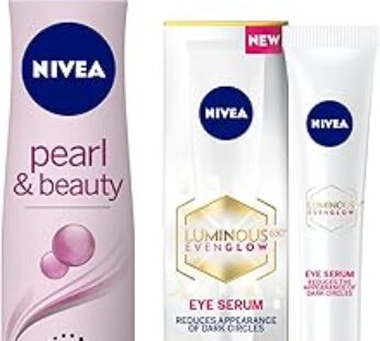 NIVEA Antiperspirant Spray for Women, Pearl & Beauty Pearl Extracts, 150ml + NIVEA Eye Serum, LUMINO