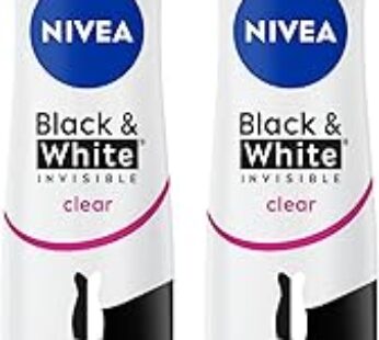 NIVEA Antiperspirant Spray for Women, 48h Protection, Black & White Invisible Original, 2x150ml