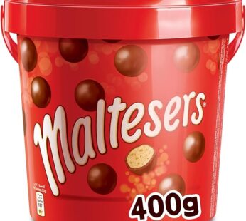 Maltesers Chocolate Bucket 400g, Irresistibly Delicious Malt Chocolate, Crispy Honeycomb Spheres, Co