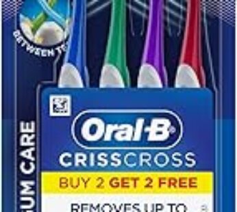 Oral-B CrissCross Gum Care manual Toothbrush for adults (Multicolor,Medium Buy 2+ 2 free) 4N