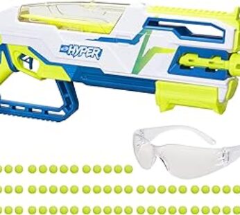 Nerf Hyper Bundle, Siege-50 Pump-Action Blaster, 65 Rounds, Up to 110 FPS Velocity, Eyewear (Amazon