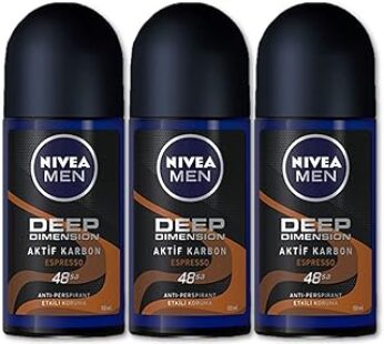 Nivea For Men Deodorant Roll-On Dimension – Dark Wood + Espresso + Amazonia, Anti Perspirant, 48h 1.