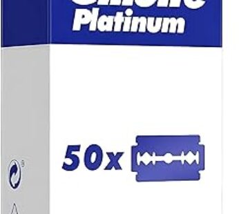 Gillette Double Edge Platinum Safety Razor Blades for Men, Pack of 50 Stainless Steel Refill Blades