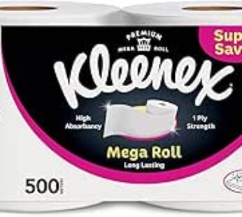 Kitchen Paper Towel, Mega Roll Tissue, 2 Rolls x 250 Meters, High Absorbency for Multi Purpose