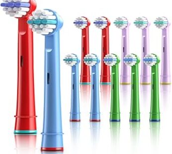 THISONG Kids Toothbrush Replacement Heads – Pack of 12, Compatible with Oral-B Electric Toothbrush, Professional Precision…