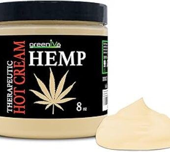 GreenIVe Hemp Hot Cream Soothing Moisturizing Hemp Hot Cream Exclusively on Amazon (8 oz Jar)